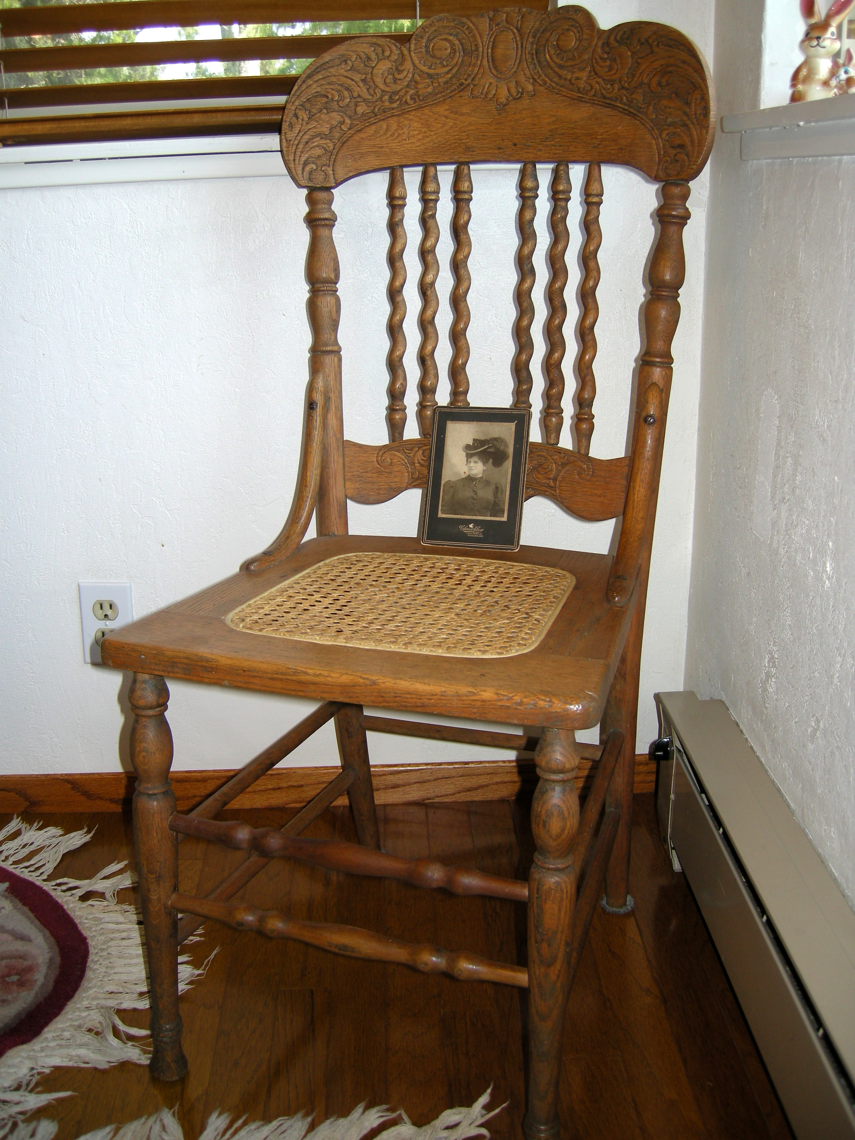 WOODEN SIDE CHAIR, MARY MCINTYRE